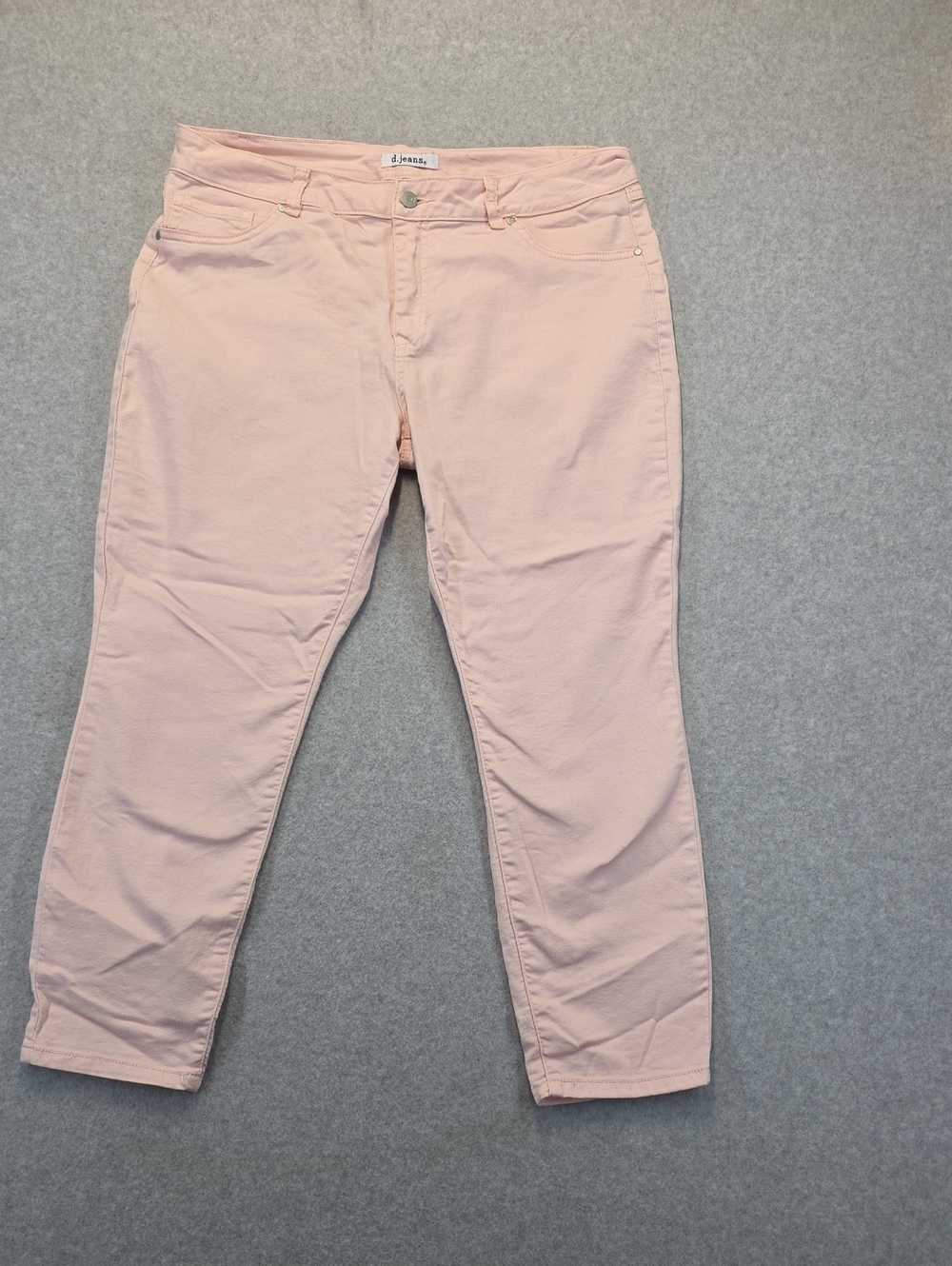 d.jeans Pink Stretch Capri Pants Size 16P Petite Pastel Casual Cropped Jeans